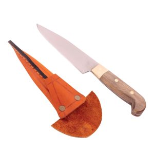 Cuchillo Entrerriano Madera 13Cm Acero Inox Vaina Vaqueta