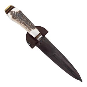 Cuchillo Ciervo 14Cm Acero Inox Vaina Vaqueta Cocida