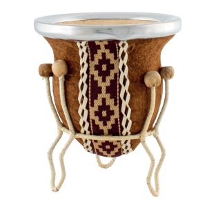 Mate Vuelo Carpincho con guarda pampa y posa de cuero crudo