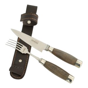 Juego de Tenedor y Cuchillo SCHMEIDEN en Vaina de Cuero