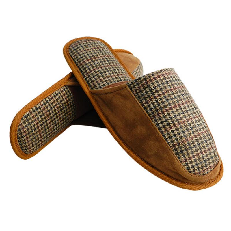 Pantuflas De Gamuza y Lana Escoces - Imagen 2