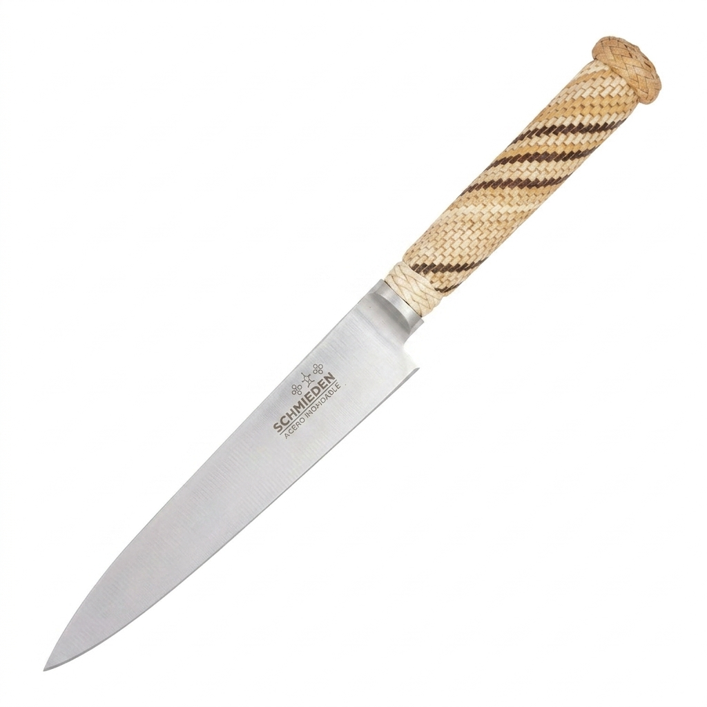 Cuchillo Trenzado Común 20Cm Acero Inox Vaina Cuero Crudo Común - Imagen 2
